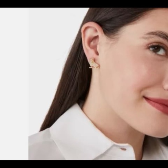 New Kate Spade Snow Day Ice Skate Stud Earrings - Picture 8 of 11